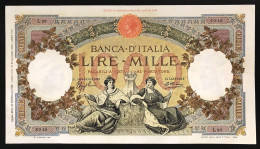 1000 Lire Regine Del Mare Fascio Roma 12 02 1935 Raro Bel Bb+ Pressato Forellini LOTTO 3175 - 1000 Lire