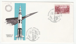 1971 Luxembourg SPACE ROCKET Exposition EVENT COVER Stamps - Cartas & Documentos