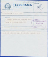 Telegrama Internacional - Lisboa > Consulado General De Portugal En Barcelona -|- Postmark - Barccelona. 1973 - Telegrafi