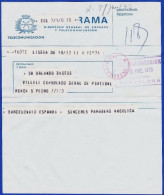 Telegrama Internacional - Lisboa > Consulado General De Portugal En Barcelona -|- Postmark - Barccelona. 1973 - Telegrafen