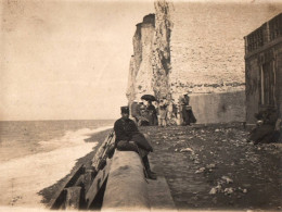 Mesnil Val - Photo Ancienne Albuminée - Militaire , Vue Sur La Plage Et La Falaise - Format 8x11 Cm - Mesnil-Val