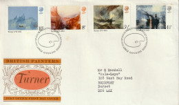 Great Britain   .   1975   .  "British Painters - Turner" #1   .   First Day Cover - 4 Stamps - 1971-1980 Em. Décimales