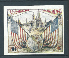 Vignette DELANDRE - France - Volontaires AMERICAINS - 1914 -18 WWI WW1 Poster Stamp - Erinnophilie