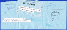 Telegrama Internacional - Lisboa > Consulado General De Portugal En Barcelona -|- Postmark - Barccelona. 1969 - Telegrafen