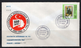 1981 TURKEY PRINTING ERROR - DECLARATION OF REPUBLIC 1923 FDC - FDC