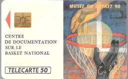 CARTE-PUCE-PRIVEE-D-50U-D412-SO3-1990-MUSEE Du BASKET-R°Mat-Neuve-TBE-LUXE - Privées