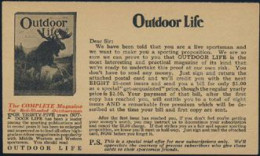 U.S.A.(1932) Moose. Hunting Magazine. Blood. One Cent Postal Card With Advertising For "Outdoor Life, The Complete Magaz - 1921-40