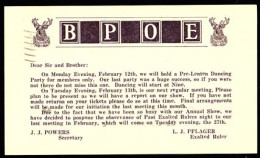 ETATS UNIS(1934) Cerfs. Entier Publicitaire (0) à 1 Cent. "BPOE Lodge." - 1921-40