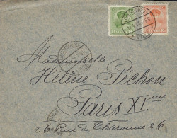 Luxembourg - Luxemburg - Lettre   1923     Mademoiselle  Hélène  Pêchon , Paris - Used Stamps
