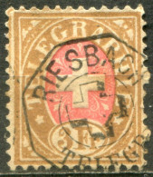 SUISSE - Y&T TELEGRAPHE N° 6B (o)...sans Fils De Soie - Télégraphe