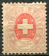 SUISSE - Y&T TELEGRAPHE N° 8A *...avec Fils De Soie - Telégrafo