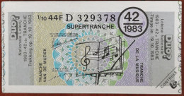 Billet De Loterie Nationale 1983 42e Tr SuperTranche De La Musique - 19-10-1983 - Billetes De Lotería