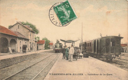 Varennes Sur Allier * 1908 * Intérieur De La Gare * Train Locomotive Machine Wagons Ligne Chemin De Fer Allier - Sonstige & Ohne Zuordnung