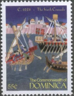 The Sixth Crusade Begins C. 1228, Archery, Archer, Religion, Battle, Christianity, Ship, History, MNH, Dominica - Tiro Al Arco