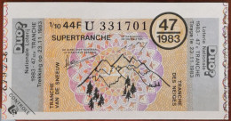 Billet De Loterie Nationale 1983 47e Tr SuperTranche Des Neiges - 23-11-1983 - Billetes De Lotería