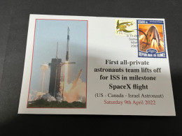 21-12-2023 (2 W 42) ISS - 1st Space X Flight (with Space Stamp) - Autres & Non Classés