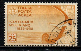 ITALIA REGNO - 1935 - CENTENARIO BELLINIANO - 25 C. - USATO - Airmail