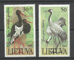 LITAUEN Lithuania 1991 Michel 489 - 490 MNH Birds Vögel Gänse - Gansos