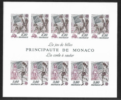 Monaco Bloc Gommé N°46** Des Timbres N°1686/1687 Non Dentelé, Europa 1989, Jeux D'enfants, Cote 310€ - Errors And Oddities