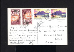 17821-POLYNESIE FRANÇAISE-AIRMAIL POSTCARD PAPEETE To COURBEVOIE (france).1967.FRENCH COLONIES.Carte Postale.POSTKARTE - Covers & Documents