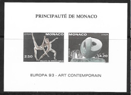 Monaco Bloc Spécial Gommé N°20a** Des Timbres N°1875/1876 Non Dentelé. 1993 Europa . Cote 200€ - 1993