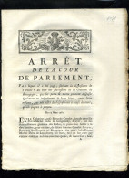 1929   Bourgogne  1781 Arret Successions 8 Pages    N°-281 - Decreti & Leggi