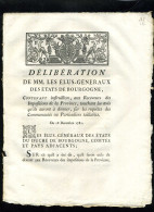 1929   Bourgogne  1782  Délibération Impositions De La Province 4 Pages   N°-180 - Decreti & Leggi