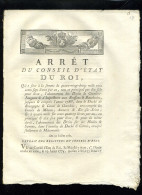 1929   Bourgogne  1782 Arret Boissons & Boucherie 4 Pages    N°-153 - Decreti & Leggi