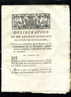 1929   Bourgogne  1782  Délibération Tailles & Capitation 8 Pages    N°-179 - Decreti & Leggi