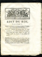 1929   Bourgogne  1782 édit Du Roi Chambre Des Comptes 6 Pages    N°-151 - Decreti & Leggi