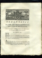 1929   Bourgogne  1782 Ordonnance Adjudicataires Des Ouvrages 32 Pages    N°-235 - Decreti & Leggi