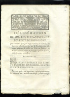 1929   Bourgogne  1783  Délibération Tableau Des Capitaux 8 Pages    N°-162 - Decreti & Leggi