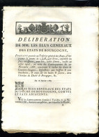 1929   Bourgogne  1787 Délibération Droits Courtiers-jaugeurs 4 Pages   N°-018 - Decreti & Leggi