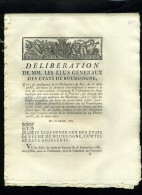 1929   Bourgogne  1787 Délibération Trois Canaux De Province12 Pages   N°-109 - Decreti & Leggi