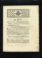 1929  Decret-160  Loi Cambray  1790 4 Pages - Decreti & Leggi