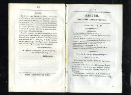 1929  Document-4296  Tarif Des Indemnités De Route  Avec Magnifique Tableau - Decreti & Leggi