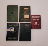 Belgique 5  Lot Passport  Pasaporte, Passeport, Reisepass Timbre  Fiscal - Documentos Históricos