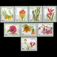 RWANDA 1982 - Scott# 1083-90 Flowers Set Of 8 No Gum - Neufs