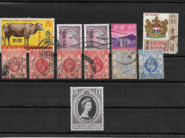 HONG KONG Britanique / Lot Vrac De 12 Timbres Avec Doublons 1 Neuf Charnière 1953 /  Sans Présentoir /  Faire Offre - Autres & Non Classés