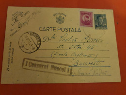 Roumanie - Entier Postal + Complément De Domnestii Pour Bucarest En 1944 Avec Cachet De Contrôle - D 318 - Postal Stationery