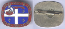 Insigne Du 42e Congrès National Du Ski - Antibes Juan Les Pins 1972 - Sports D'hiver