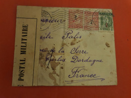 Grèce - Enveloppe ( Pli Central + Taches ) Pour La France En 1917 Avec Contrôle Postal - D 323 - Covers & Documents