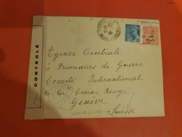 Enveloppe De Egreville Pour La Croix Rouge De Genève En 1945 Avec Contrôle Postal - D 328 - 1921-1960: Période Moderne