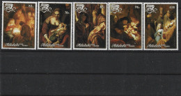 1988 AITUTAKI 476-80** Noël, Tableaux Rembrandt - Aitutaki