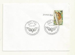 CACHET COMMEMORATIF FDC CIGALE ROUGE DU 10/09/1977 AVEC SIGNATURE DU GRAVEUR HELENE SCHACH-DUC. - Commemorative Postmarks