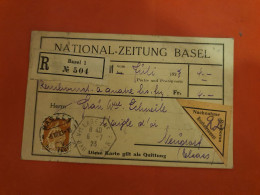 Suisse - Carte D'envoi Commercial Contre Remboursement De Basel Pour La France En 1923 - D 356 - Postmark Collection