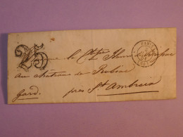 R0 FRANCE BELLE LETTRE  1851  PARIS A ST AMBROIX   +TAXE 25 + AFFRANCH .INTERESSANT+++ - 1849-1876: Période Classique