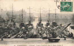 FRANCE - Cherbourg - L'Arsenal - Contre Torpilleurs Dans Le Bassin Charles X - Bateaux - Carte Postale Ancienne - Cherbourg