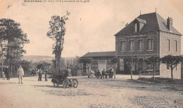 ENVERMEU (Seine-Maritime) - La Descente De La Gare - Hôtel Du Chemin De Fer - Voyagé 1910 (2 Scans) Abbé Lacoffrette - Envermeu