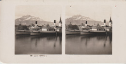 Carte Stéréoscopique 9x18 Cm Cartonnée SUISSE. LUZERN And Pilatus - Lucerna